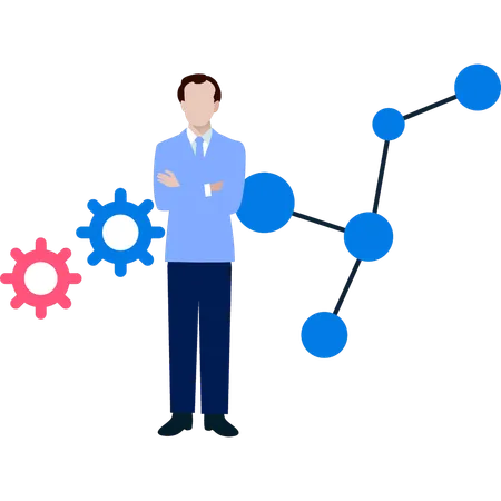 Scientist showing molecules  Illustration