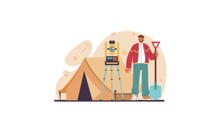Scientist study structure  Illustration