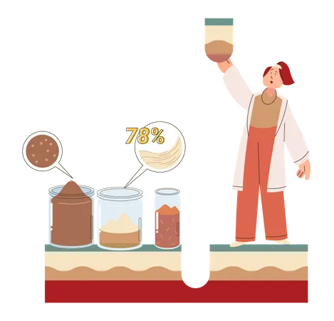 Scientist studying soil structure  Illustration