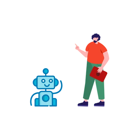 ARTIFICIAL INTELLIGANCE Without Face Character Illustration You Can Use It For Websites And For Different Mobile Application イラスト