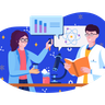 scientist team illustration