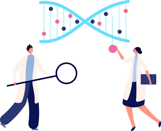 Scientist team research on genetic dna  Illustration