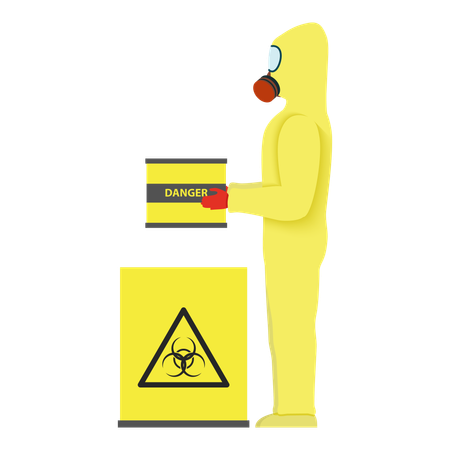 Scientist testing hazardous chemical in laboratory  Illustration