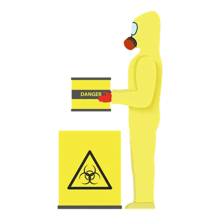 Scientist testing hazardous chemical in laboratory  Illustration