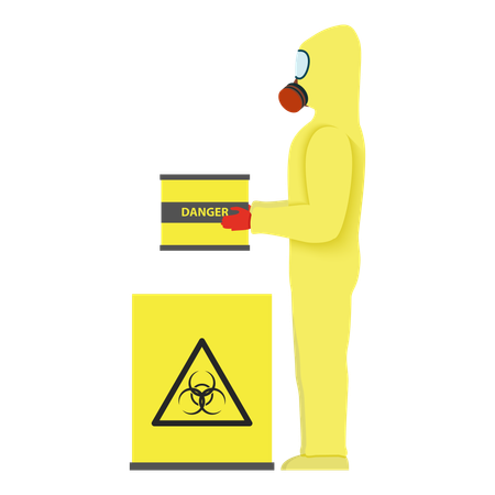 Scientist testing hazardous chemical in laboratory  Illustration