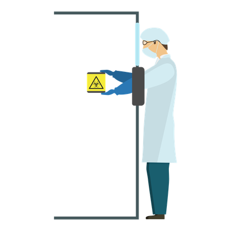 Scientist testing nuclear substance in laboratory  Illustration