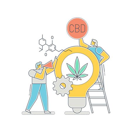 Scientist trying to find new use of CBD Illustration