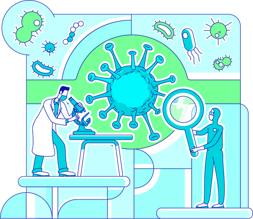 Scientist  understanding Virology Illustration