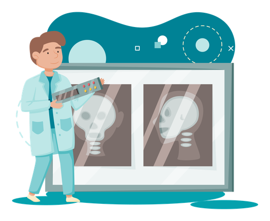 Scientist using laboratory tools  Illustration