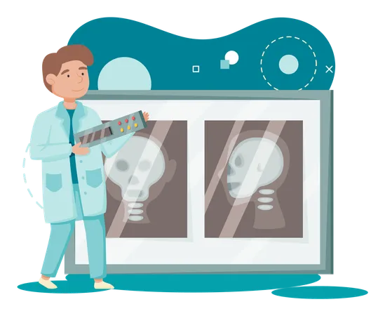 Scientist using laboratory tools  Illustration