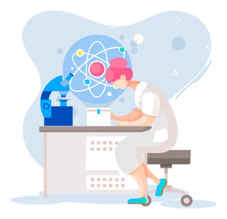 Scientist using laboratory tools  Illustration