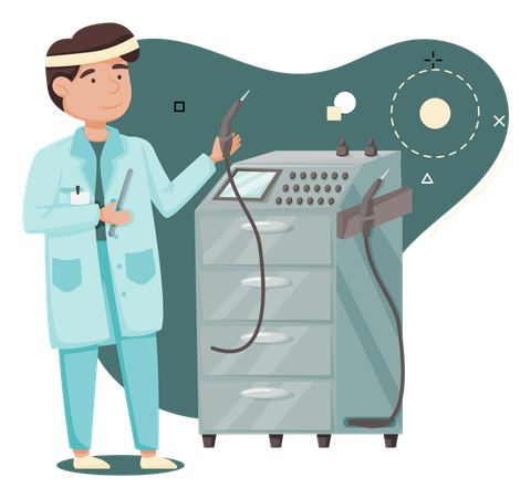 Scientist using laboratory tools  Illustration