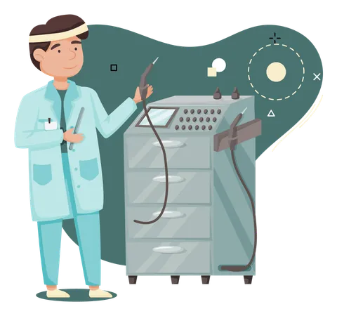 Scientist using laboratory tools  Illustration