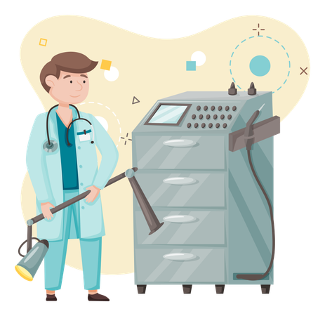 Scientist using laboratory tools  Illustration