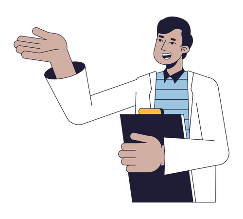 Scientist with documents  Illustration