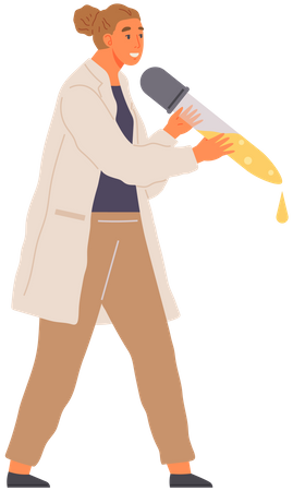 Scientist With Droplet Illustration