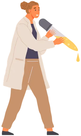 Scientist With Droplet Illustration