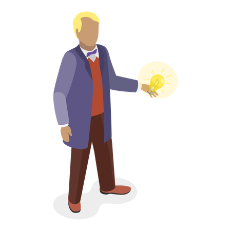 Scientist with idea  Illustration