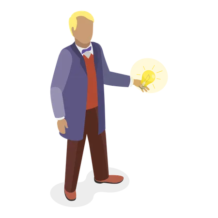 Scientist with idea  Illustration