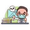illustration scientist working in lab