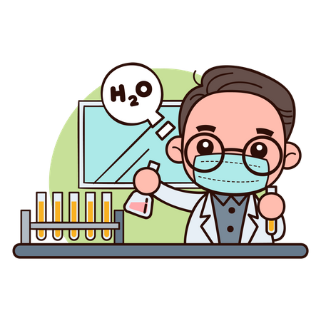 Scientist working in laboratory  Illustration