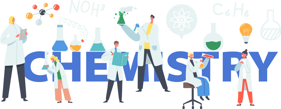 Scientist working inside chemistry laboratory  Illustration