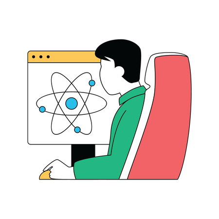 Scientist working on molecular  Illustration