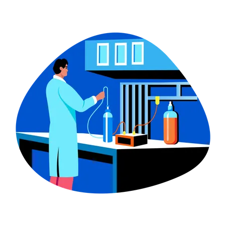 Scientist working on water purification  Illustration