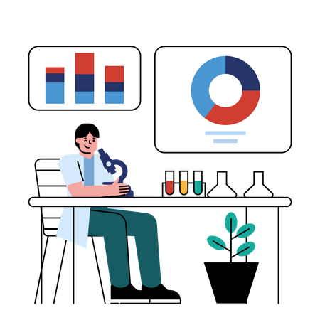 Scientist works in Research lab  Illustration