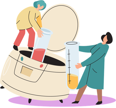 Scientists conducting scientific researches  Illustration