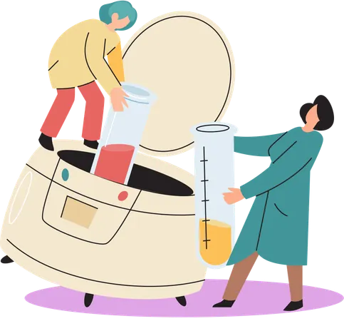 Scientists conducting scientific researches  Illustration
