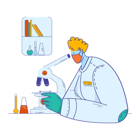 Scientists doing scientific experiments Illustration