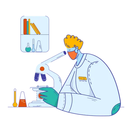 Scientists doing scientific experiments  Illustration