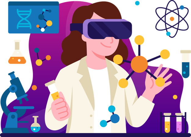 Scientists experiment with the help of virtual reality  Illustration