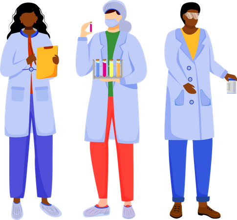 Scientists in lab coats Illustration
