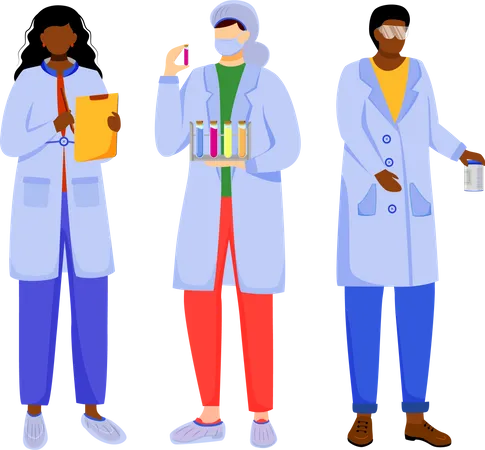 Scientists in lab coats  Illustration
