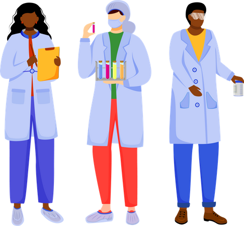 Scientists in lab coats  Illustration