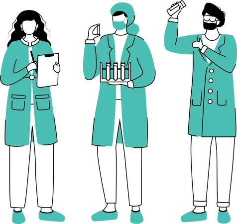 Scientists in lab coats  Illustration