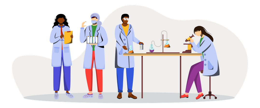 Scientists In Lab Coats  일러스트레이션