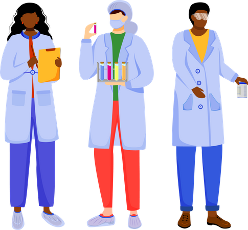 Scientists in lab coats  일러스트레이션