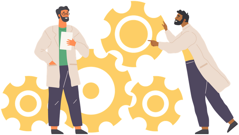 Scientists Working On Innovation  일러스트레이션