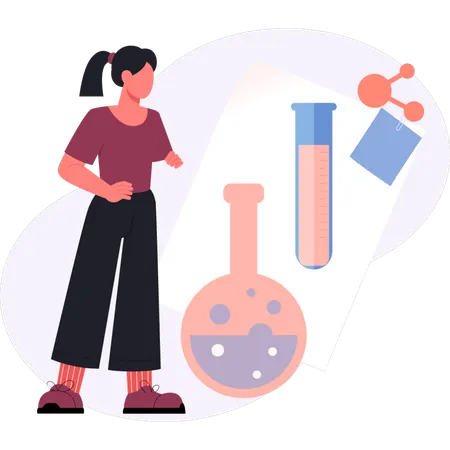 Scientt researching chemical sturcture  Illustration