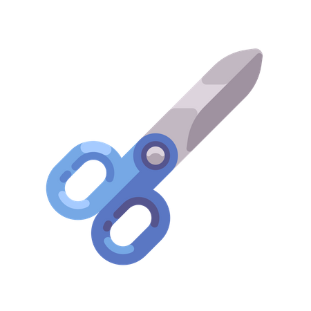 Scissors with blue handles Illustration