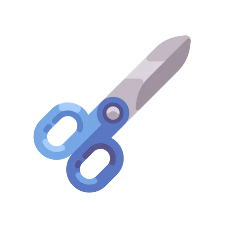 Scissors with blue handles  Illustration