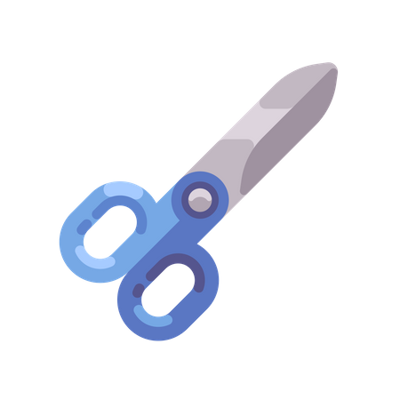 Scissors with blue handles  Illustration