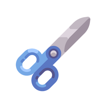 Scissors with blue handles  Illustration