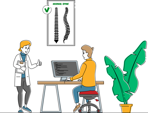 Scoliosis and Spine Deformation  Illustration