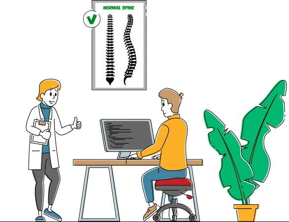 Scoliosis and Spine Deformation  Illustration