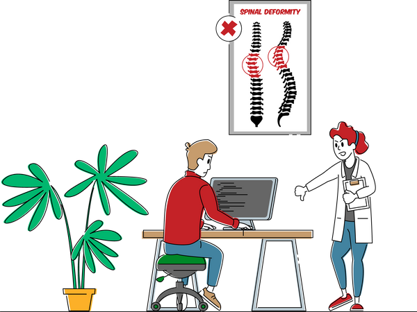 Scoliosis and Spine Deformation  Illustration