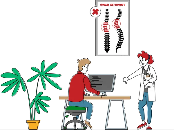 Scoliosis and Spine Deformation  Illustration